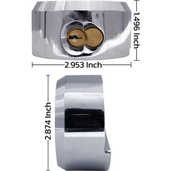 2-7/8 Inch Heavy Duty Solid Steel Hockey Puck Padlock with Hardened Shackle - Picture 3 of 6